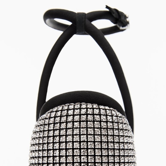 🆕ALEXANDER WANG DALIA 95 CHRYSTAL DIAMANTE WEDGE HEEL STRAPPY SANDAL 41 NYLON - Picture 7 of 11